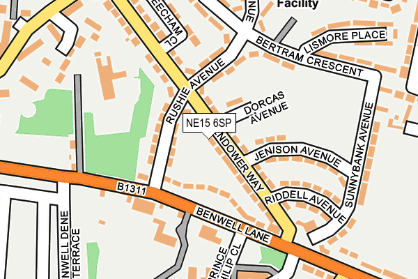 NE15 6SP map - OS OpenMap – Local (Ordnance Survey)