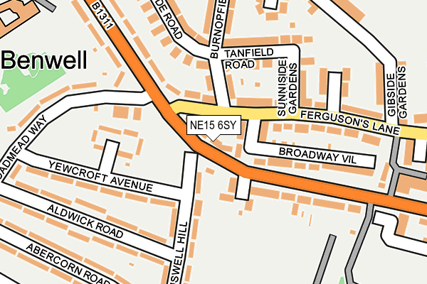NE15 6SY map - OS OpenMap – Local (Ordnance Survey)