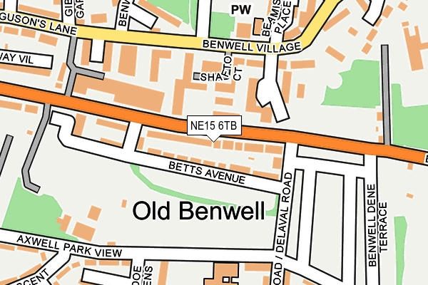 NE15 6TB map - OS OpenMap – Local (Ordnance Survey)