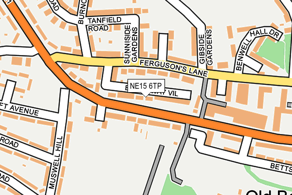 NE15 6TP map - OS OpenMap – Local (Ordnance Survey)