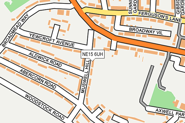 NE15 6UH map - OS OpenMap – Local (Ordnance Survey)