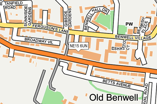 NE15 6UN map - OS OpenMap – Local (Ordnance Survey)