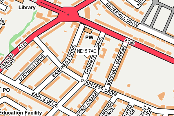 NE15 7AQ map - OS OpenMap – Local (Ordnance Survey)