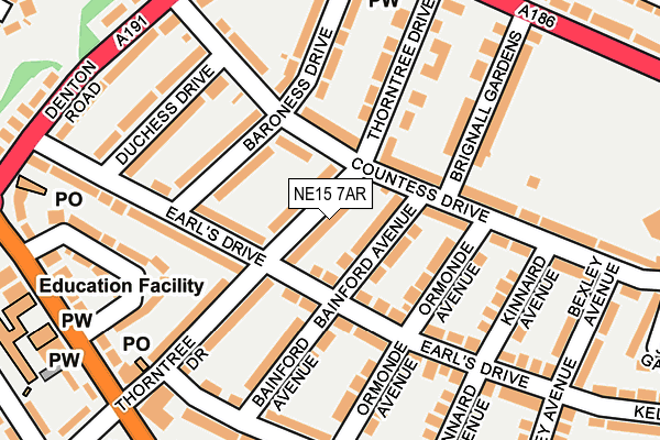 NE15 7AR map - OS OpenMap – Local (Ordnance Survey)