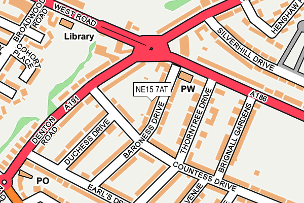 NE15 7AT map - OS OpenMap – Local (Ordnance Survey)