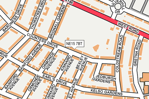 NE15 7BT map - OS OpenMap – Local (Ordnance Survey)