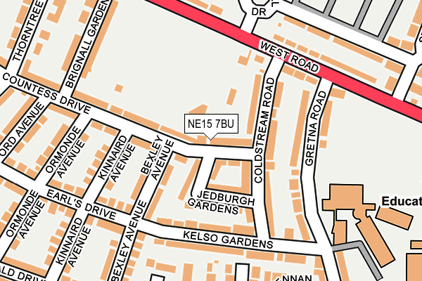 NE15 7BU map - OS OpenMap – Local (Ordnance Survey)