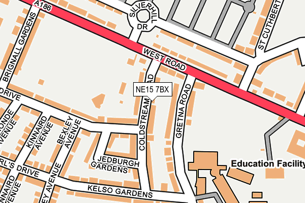 NE15 7BX map - OS OpenMap – Local (Ordnance Survey)