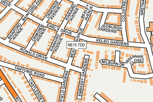 NE15 7DD map - OS OpenMap – Local (Ordnance Survey)