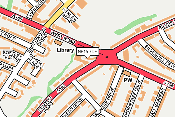 NE15 7DF map - OS OpenMap – Local (Ordnance Survey)