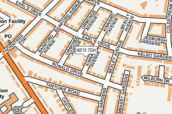 NE15 7DH map - OS OpenMap – Local (Ordnance Survey)