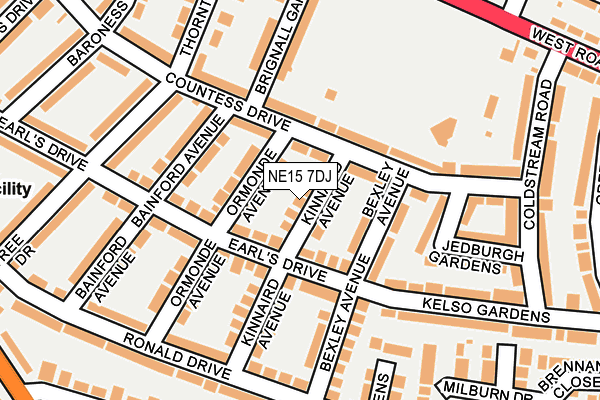 NE15 7DJ map - OS OpenMap – Local (Ordnance Survey)