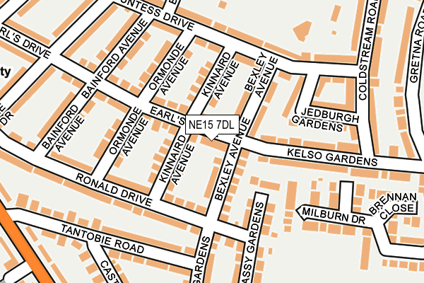 NE15 7DL map - OS OpenMap – Local (Ordnance Survey)