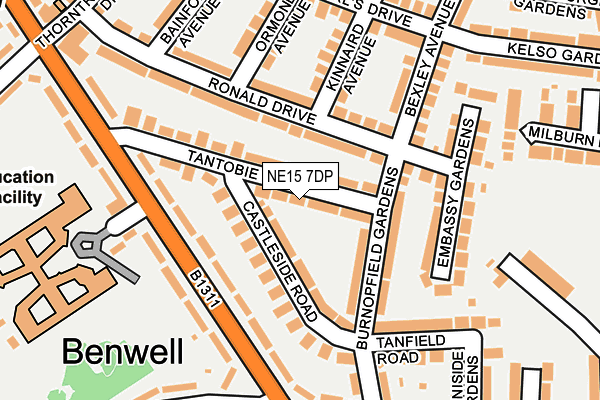 NE15 7DP map - OS OpenMap – Local (Ordnance Survey)