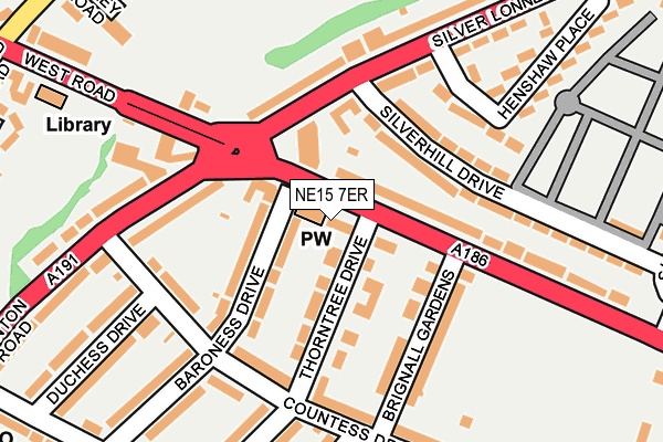 NE15 7ER map - OS OpenMap – Local (Ordnance Survey)