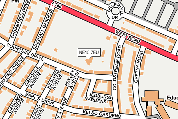 NE15 7EU map - OS OpenMap – Local (Ordnance Survey)