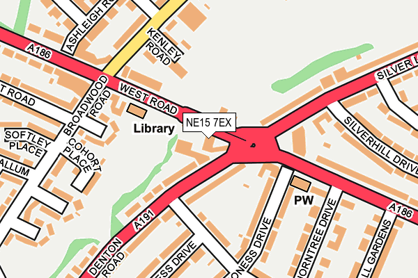 NE15 7EX map - OS OpenMap – Local (Ordnance Survey)