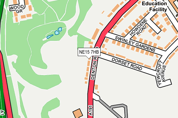 NE15 7HB map - OS OpenMap – Local (Ordnance Survey)