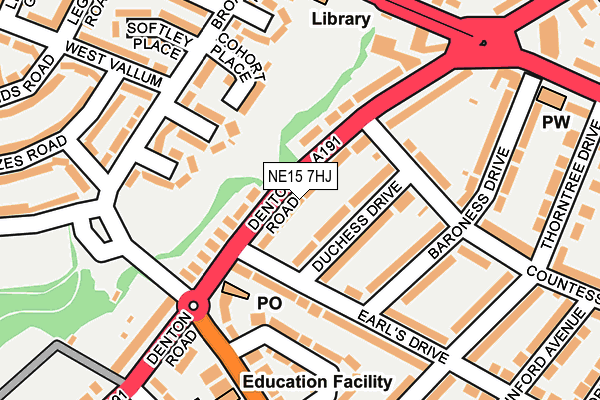 NE15 7HJ map - OS OpenMap – Local (Ordnance Survey)