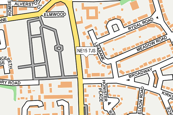 NE15 7JS map - OS OpenMap – Local (Ordnance Survey)