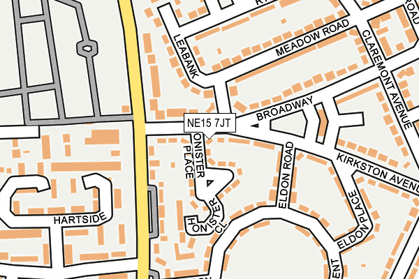 NE15 7JT map - OS OpenMap – Local (Ordnance Survey)