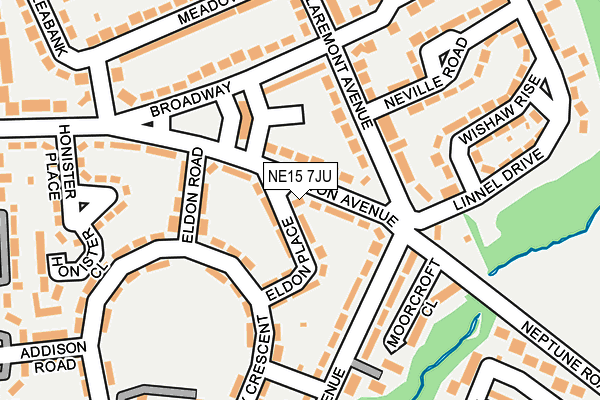 NE15 7JU map - OS OpenMap – Local (Ordnance Survey)