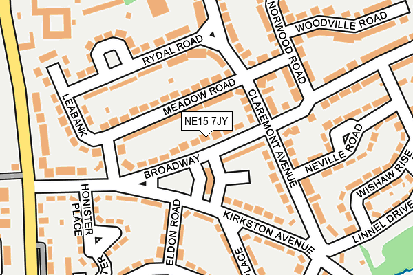 NE15 7JY map - OS OpenMap – Local (Ordnance Survey)