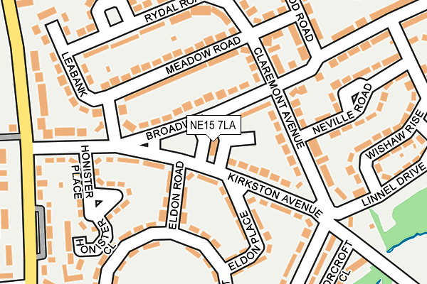 NE15 7LA map - OS OpenMap – Local (Ordnance Survey)
