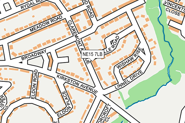NE15 7LB map - OS OpenMap – Local (Ordnance Survey)