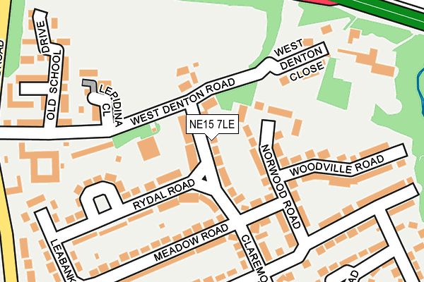 NE15 7LE map - OS OpenMap – Local (Ordnance Survey)