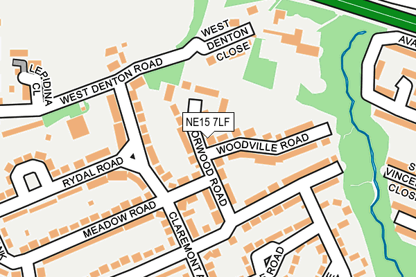 NE15 7LF map - OS OpenMap – Local (Ordnance Survey)