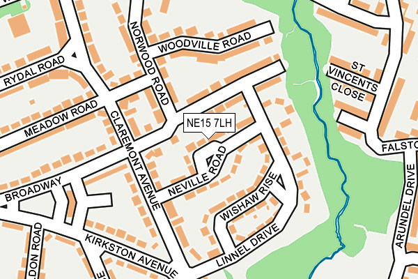 NE15 7LH map - OS OpenMap – Local (Ordnance Survey)