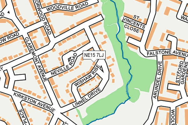 NE15 7LJ map - OS OpenMap – Local (Ordnance Survey)