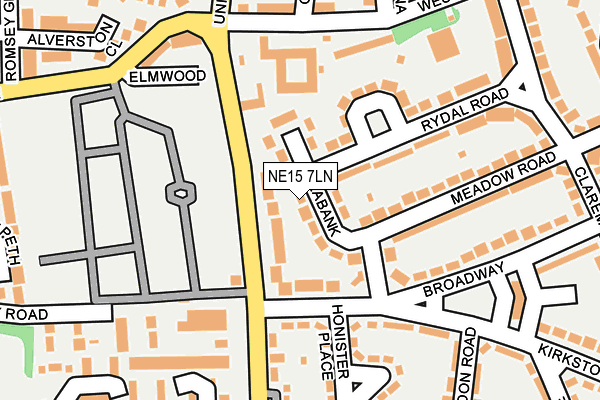NE15 7LN map - OS OpenMap – Local (Ordnance Survey)