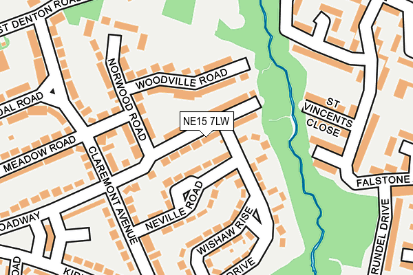 NE15 7LW map - OS OpenMap – Local (Ordnance Survey)