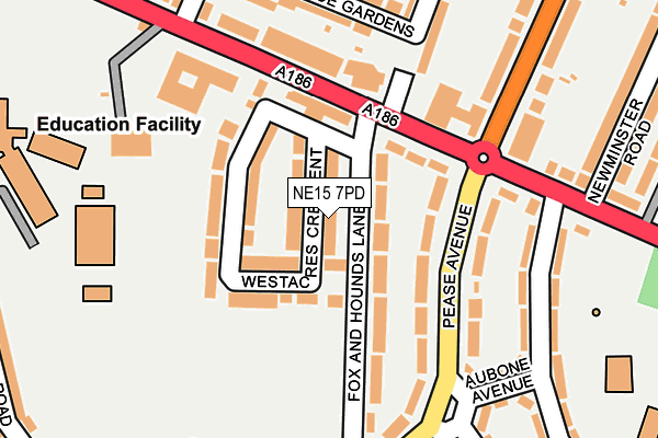 NE15 7PD map - OS OpenMap – Local (Ordnance Survey)