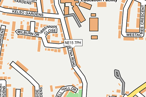 NE15 7PH map - OS OpenMap – Local (Ordnance Survey)