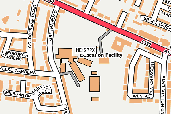 NE15 7PX map - OS OpenMap – Local (Ordnance Survey)