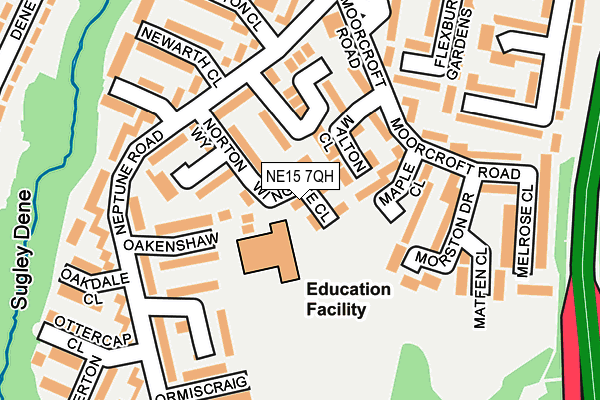 NE15 7QH map - OS OpenMap – Local (Ordnance Survey)