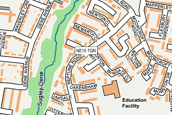 NE15 7QN map - OS OpenMap – Local (Ordnance Survey)