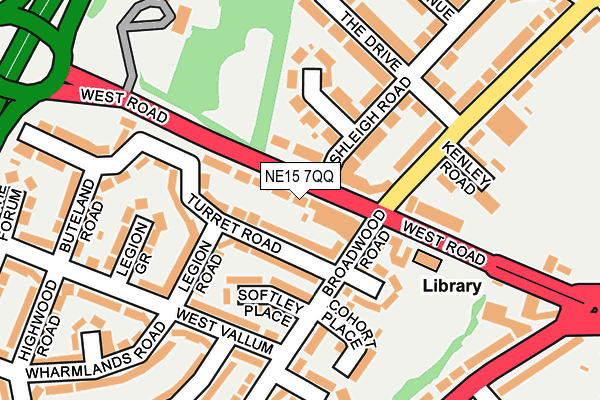 NE15 7QQ map - OS OpenMap – Local (Ordnance Survey)