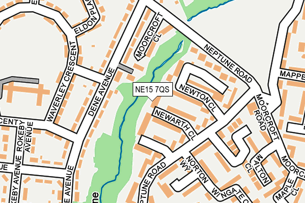 NE15 7QS map - OS OpenMap – Local (Ordnance Survey)