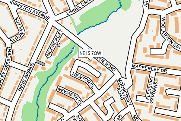 NE15 7QW map - OS OpenMap – Local (Ordnance Survey)