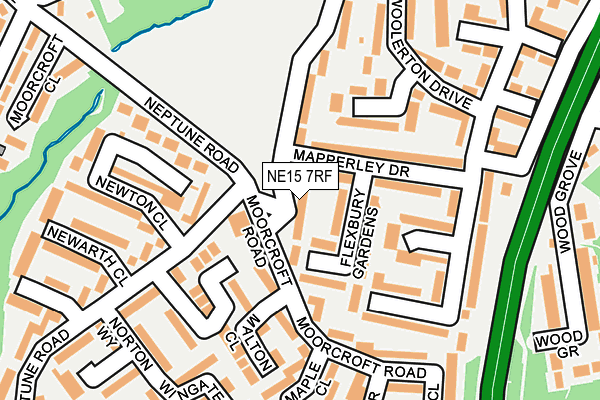 NE15 7RF map - OS OpenMap – Local (Ordnance Survey)