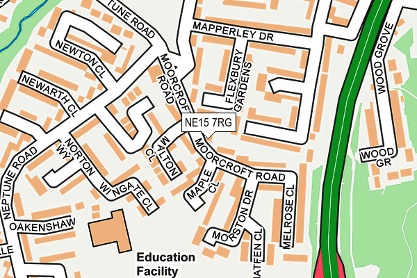 NE15 7RG map - OS OpenMap – Local (Ordnance Survey)