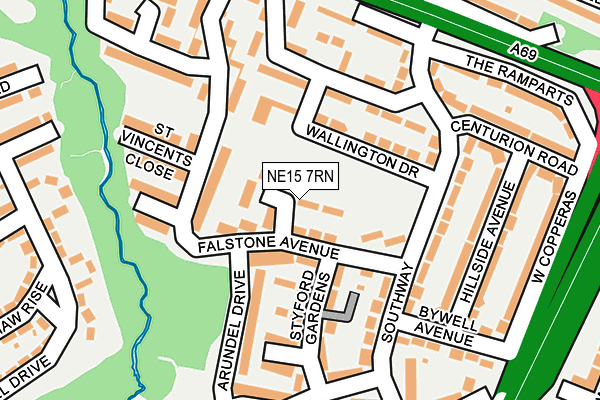 NE15 7RN map - OS OpenMap – Local (Ordnance Survey)