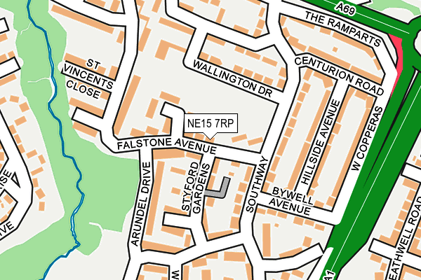 NE15 7RP map - OS OpenMap – Local (Ordnance Survey)