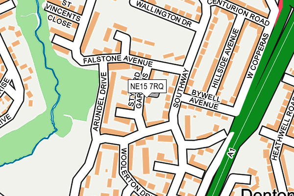 NE15 7RQ map - OS OpenMap – Local (Ordnance Survey)