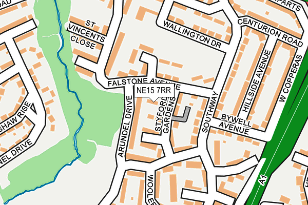 NE15 7RR map - OS OpenMap – Local (Ordnance Survey)