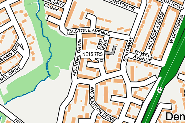 NE15 7RS map - OS OpenMap – Local (Ordnance Survey)
